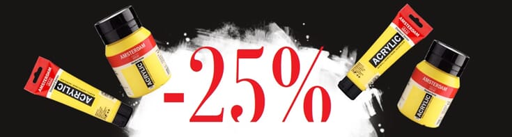 25% rabatt på Amsterdam akrylmaling