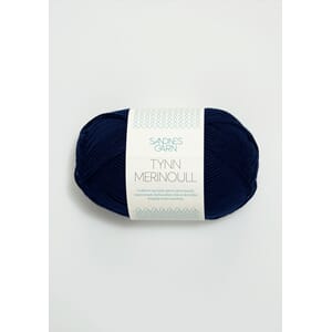 Tynn Merinoull Marineblå
