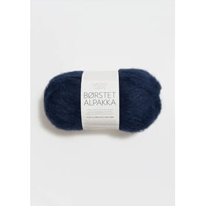 Børstet Alpakka Marineblå
