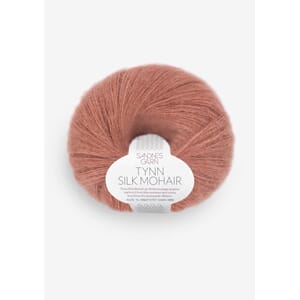 Tynn silk mohair støvet plommerosa