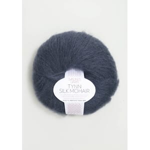 Tynn Silk Mohair Dyp Blå