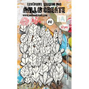 #10 - Ephemera Die-Cuts - Doodle Leaves -White - AALL & Crea