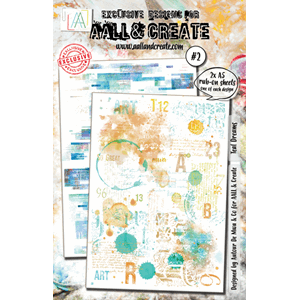 AALL & Create - #2 - A5 Rub-Ons - Teal Dreams  - 2x A5 Rub-o