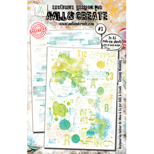 AALL & Create - #3 - A5 Rub-Ons - Greeny Meanies  - 2x A5 Ru