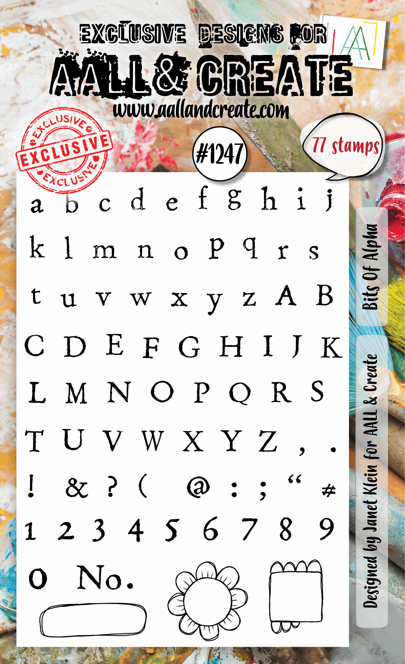 AALL & Create - #1247 - A6 Stamp Set - Bits Of Alpha - HOBBYLAGERET