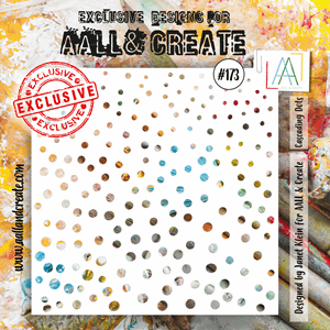 #173 - 6""x6"" Stencil - Cascading Dots - AALL & Create