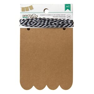 Banners - AC - DIY Shop - 3.5x4.5 Scallop Kraft - 24 pc.