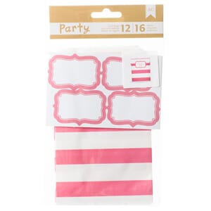Treat Bags & Labels - AC - DIY Party - Pink 12 Bags/16 Labe