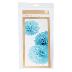 Party Pom Poms - AC - DIY Party - Blue 3 Piece