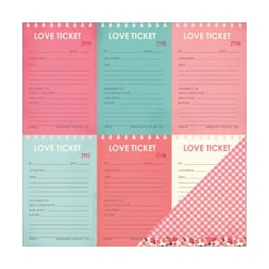 Paper - Patterned - PB - Yours  Truly - Love Ticket