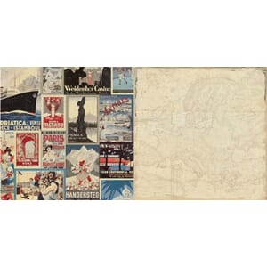 12x12 paper - Travel - Two-sided heavy-weight textured cards