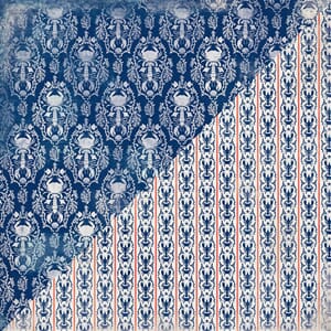 Seafarer Nine - 12x12 paper - Crab & lobster damask / Crab &