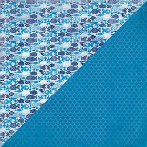 Seafarer Ten - 12x12 paper - Blue & white fishes / Blue back