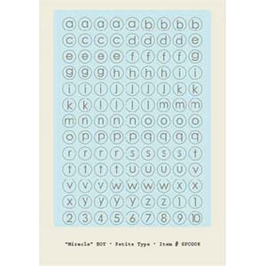 Miracle Petite type - blue stickers 4x6