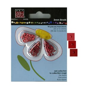 3mm Brads: Red -  50% RABATT