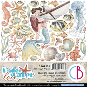 "Underwater Love Fussy Cut Pad 6""x6"" 24/Pkg"