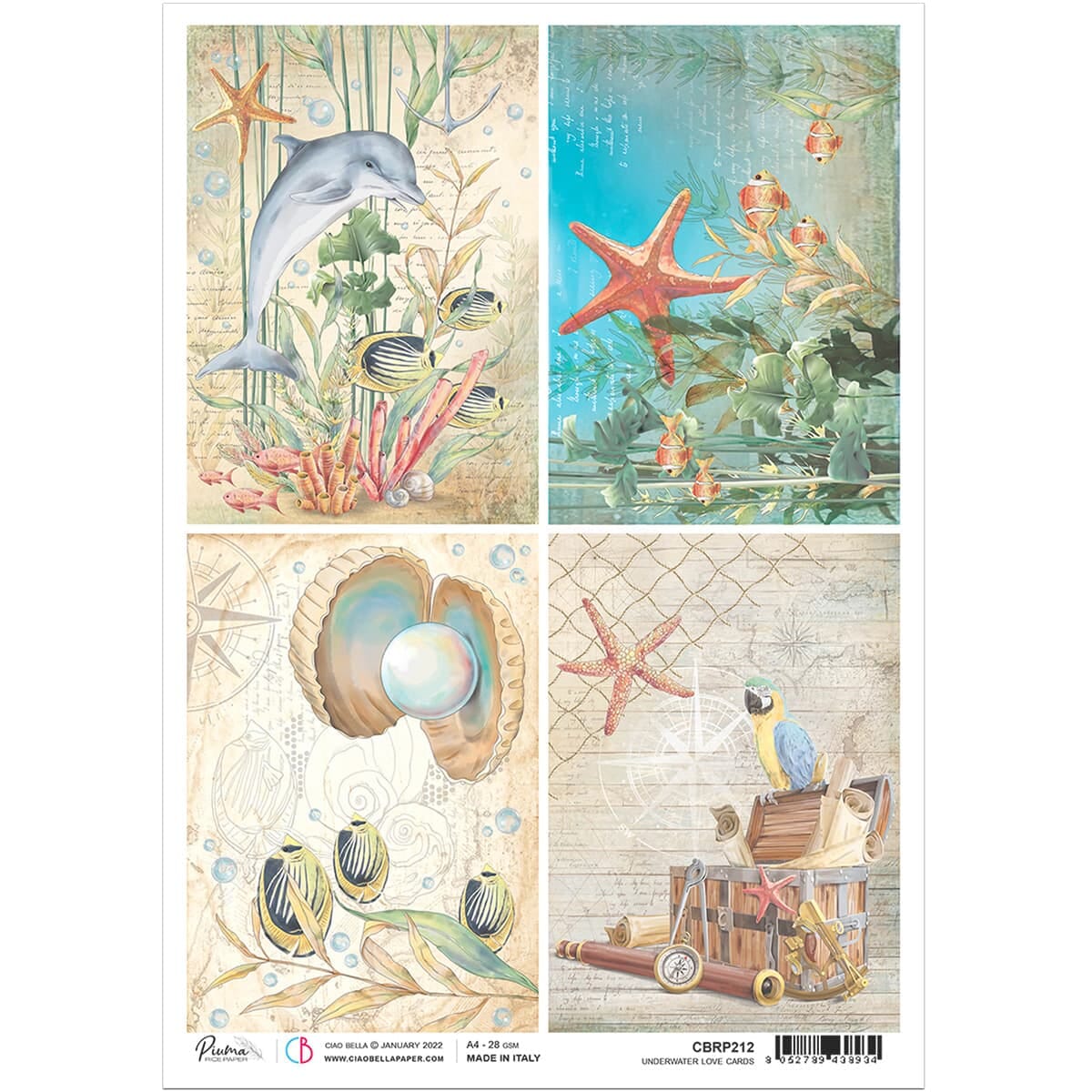 Rice Paper A4 Underwater Cards - HOBBYLAGERET