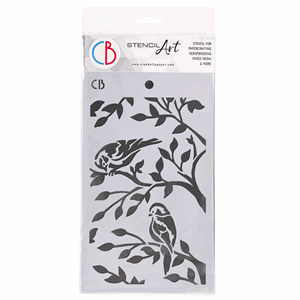 "Texture Stencil 5""x8"" Two Birds"