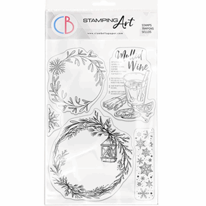 Clear Stamp Set 6""x8"" Wreaths & Mulled Wine