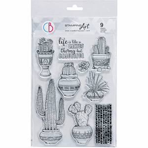 "Clear Stamp Set 6""x8"" Life is like a Cactus"