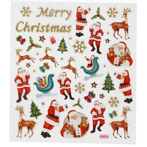 Stickers, julenisse og reinsdyr, 15x16,