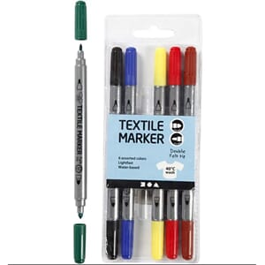 Tekstiltusj, standardfarger, strek 2,3+