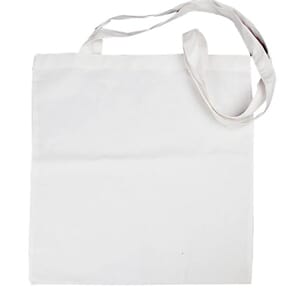 Mulepose med lang hank, hvit, str. 38x4