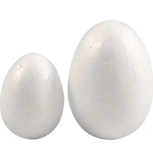 Egg, hvit, H: 35+48 mm, B: 25+35 mm, 10