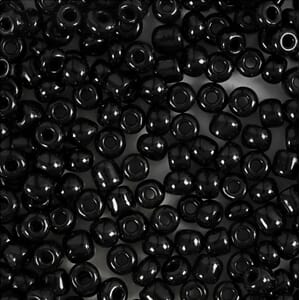 Rocaiperler, svart, dia. 4 mm, str. 6/0