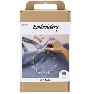 DIY Kit Broderi, dueblå, Mulepose, 1 pk
