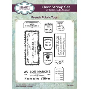 Taylor Made Journals French Fabric Tags 6 in x 8 in Clear St