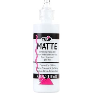 "Tulip Matte Dimensional Fabric Paint Snow Cap White 4 fl oz