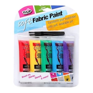 "Tulip Matte Brush-On Soft Fabric Paint Primary 5x0.9 fl oz
