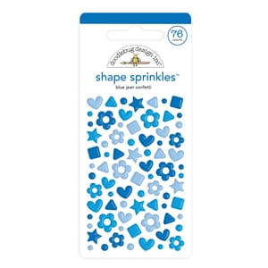 "Doodlebug Design Blue Jean Confetti Shape Sprinkles (76pcs)