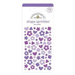 "Doodlebug Design Lilac Confetti Shape Sprinkles (76pcs) (67