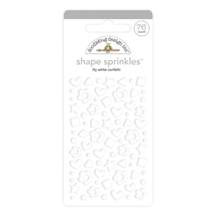 "Doodlebug Design Lily White Confetti Shape Sprinkles (76pcs