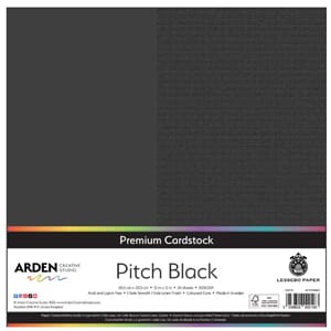 Arden Creative Studio Premium Cardstock 12x12 Inch Pitch Bla