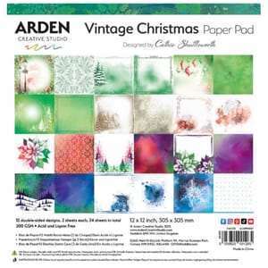 Arden Creative Studio Vintage Christmas 12x12 Inch Paper Pad