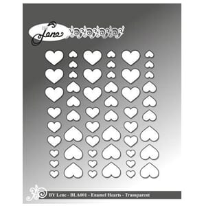 By Lene Enamel Hearts Transparent (54pcs) (BLA001)