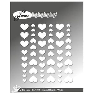 By Lene Enamel Hearts White (54pcs) (BLA002)