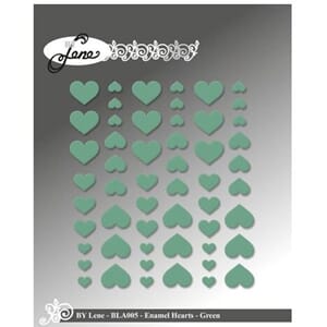 By Lene Enamel Hearts Green (54pcs) (BLA005)