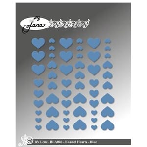 By Lene Enamel Hearts Blue (54pcs) (BLA006)