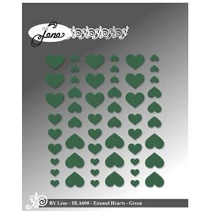By Lene Enamel Hearts Christmas Green (54pcs) (BLA008)