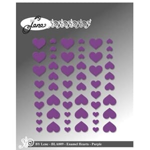 By Lene Enamel Hearts Purple (54pcs) (BLA009)