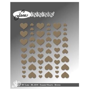 By Lene Enamel Hearts Brown (54pcs) (BLA010)