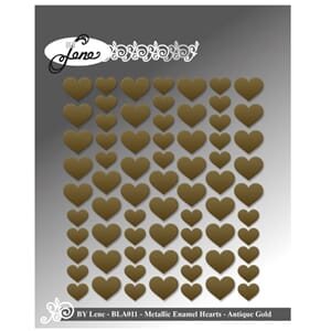By Lene Enamel Hearts Metallic Gold (BLA011)