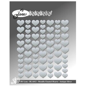 By Lene Enamel Hearts Metallic Silver (BLA012)