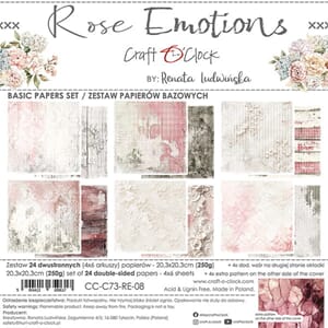 "Craft OClock Rose Emotions 8x8 Inch Basic Papers Set (CC-C7