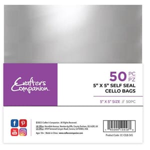 Crafters Companion Self Seal Cello Bags 5x5 Inch (50 pcs)