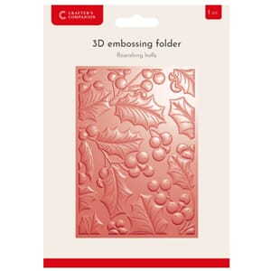 Crafters Companion Christmas 3D Embossing Folder 5x7 Inch Fl